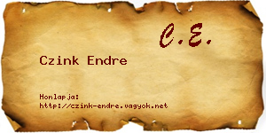 Czink Endre névjegykártya